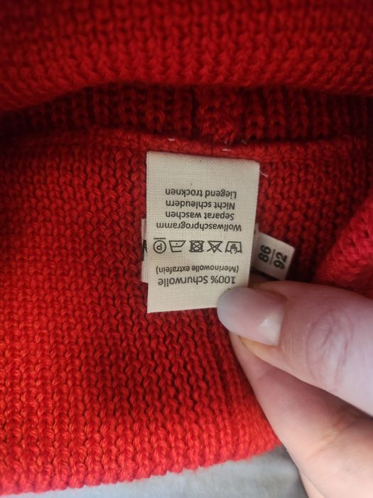 Compleu copii lana 100% pantaloni si pulover marime 86/92