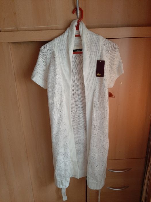 Blazer alb cu paiete