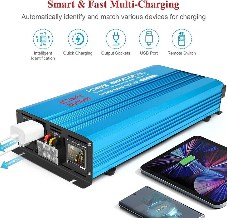 Invertor Solar 2000W Sinus Pur – 12V/24V DC , 3000W,4000W, Factura