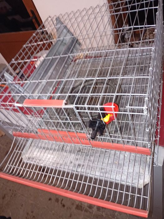 Cușcă prepelițe, cu hrănitoare și adăpătoare inclusa. Stare excelentă!