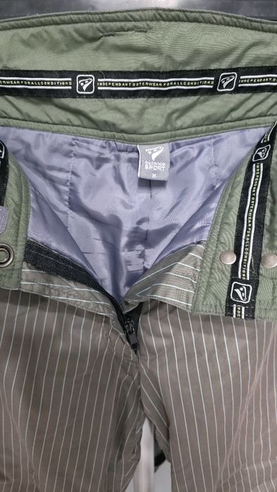 Pantaloni de schi Rucanor pentru femei, culoare gri-verzuie cu dungi,