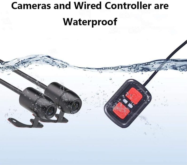 Camera dubla 1080P motocicleta, unghi 130 grade, nocturna, senzor G