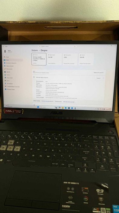 Laptop Gaming ASUS TUF F15 FX506HE – RTX 3050 Ti / 144Hz / 16GB RAM / 1TB SSD