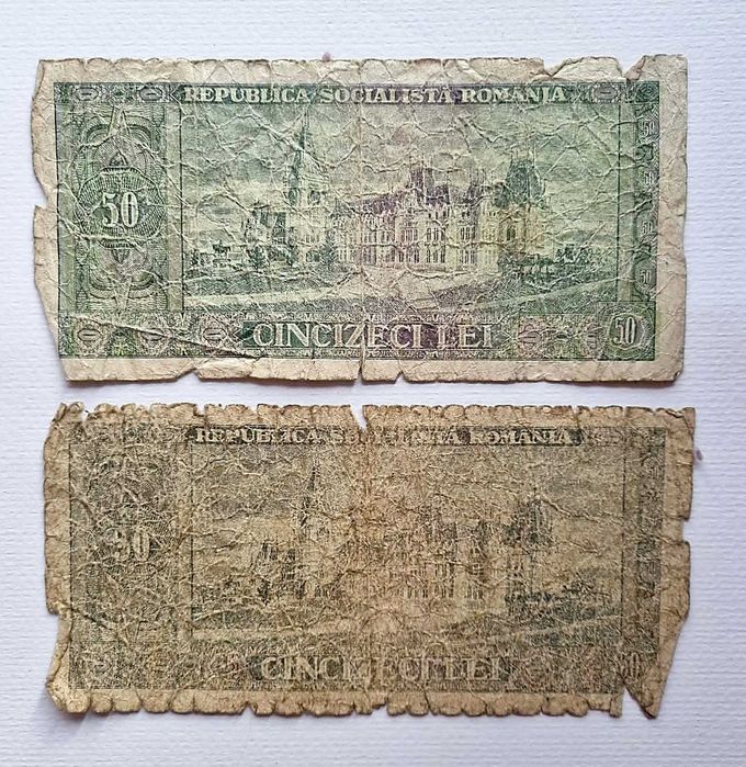 Bancnote de 25 lei si 50 lei din 1966