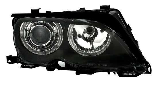 Faruri BMW E46 FL Angel Eyes Black