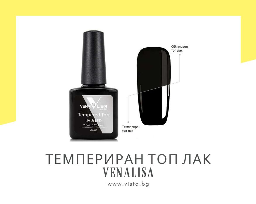 UV/LED Темпериран топ лак VENALISA