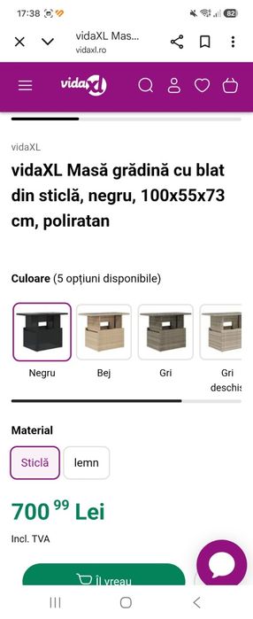 Vand set canapea cu masa ajustabila pe inaltime