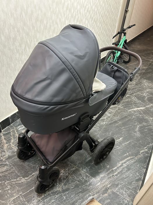 Krausman Rider Soft Grey 3 in 1 + Scoică ADAC – Stare Foarte Bună