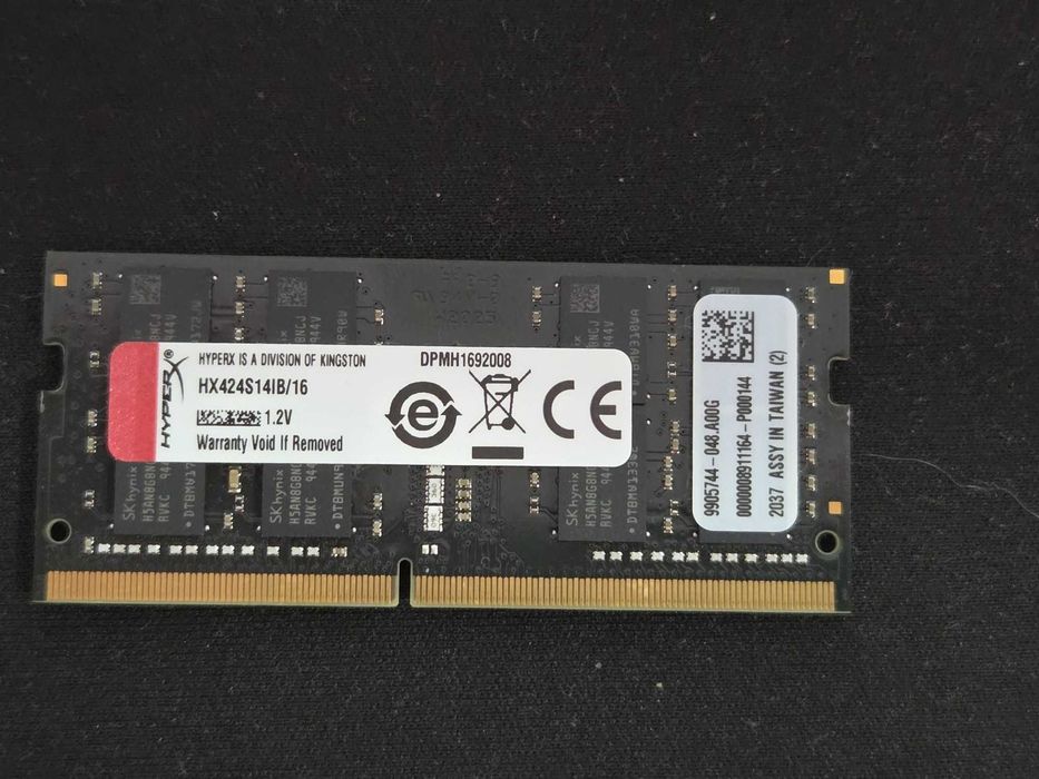 Memorie laptop 32GB (2x16) HyperX Impact Kingston 16GB 2400MHZ DDR4 Non-ECC CL14 SODIMM HX424S14IB/16 BLACK