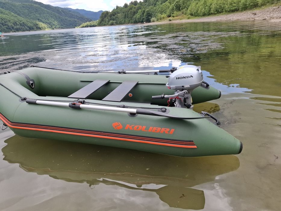 Barca gonflabila Kolibri + motor barca Honda /cizma scurta 2.3 CP 4T