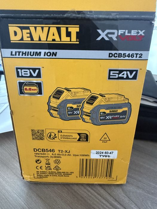 Pachet 2 acumulatori dewalt 54v 6a