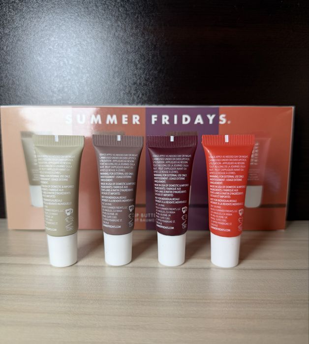 Summer Fridays Lip Butter Balm Mini Set 4x5g | Балсам и гланц за устни Lip Gloss Lip Balm Vanilla Brown Sugar Poppy Мини Сет
