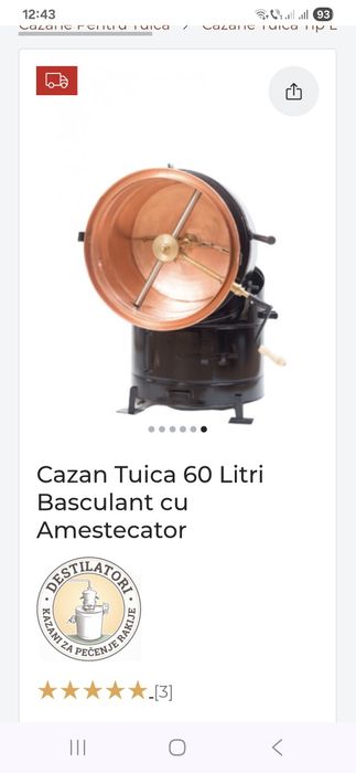 Vand cazan tuica 60 l