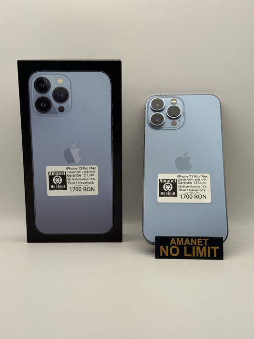 iPhone 13 Pro Max 256GB Blue Garantie 12 Luni ,AMANET NO LIMIT
