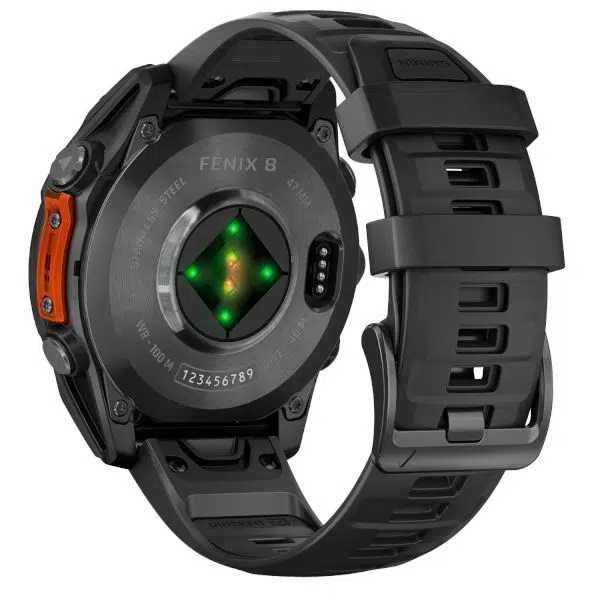 Garmin Fenix 8 GPS 47mm Silicon Black Band – Black