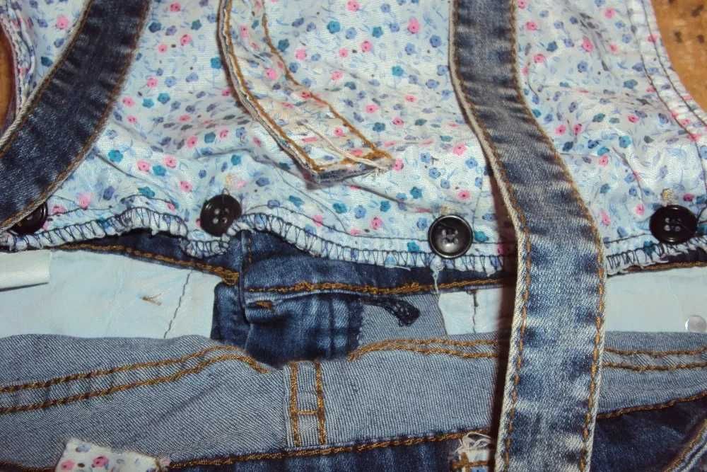 Шорты -комбинезон джинсовые. ( 9-11 лет)