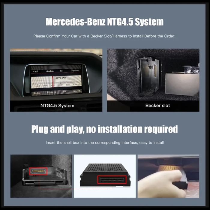 Plug-in CarPlay модул за Mercedes – лесен монтаж NTG 4.5/4.7