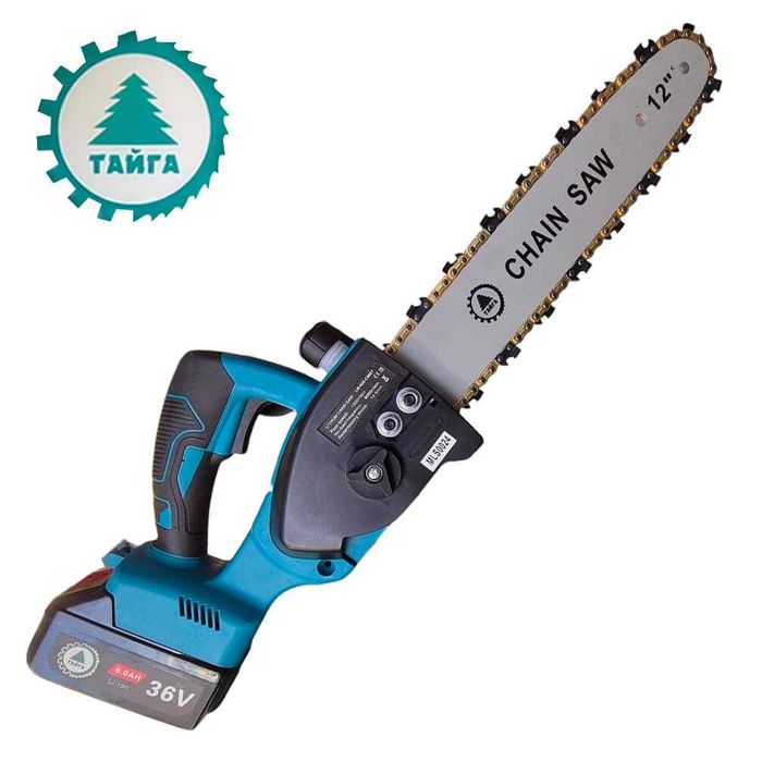 Акумулаторна резачка Тайга 36V Трион за клони с 2 батерии и 2 вериги
