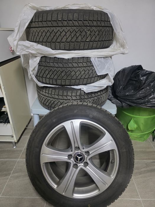 Jante Aliaj 5x112 17'' OE Mercedes cu anvelope iarna noi Delmax