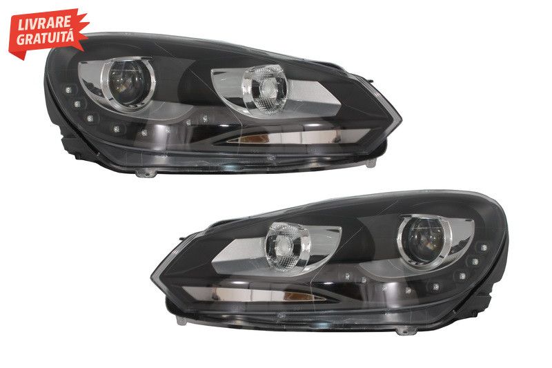 Faruri LED VW Golf 6 VI (10.2008-2012) DAYLIGHT DRL GTI Look Negru