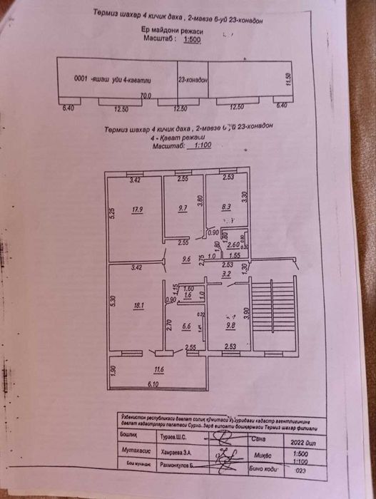 Продаётся пятикомнатная квартира в центре Термеза