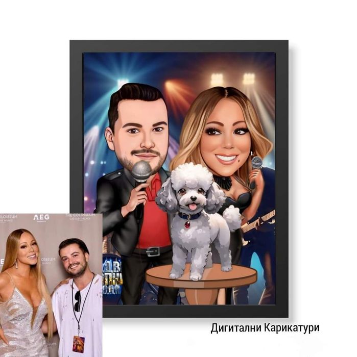 Карикатура по снимка с включена рамка