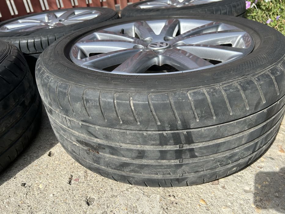Set 4 jante originale VW R17 + anvelope  225/50 R17