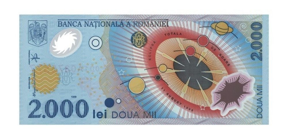 Bancnotă de colecție 2000 lei eclipsa 11 August 1999