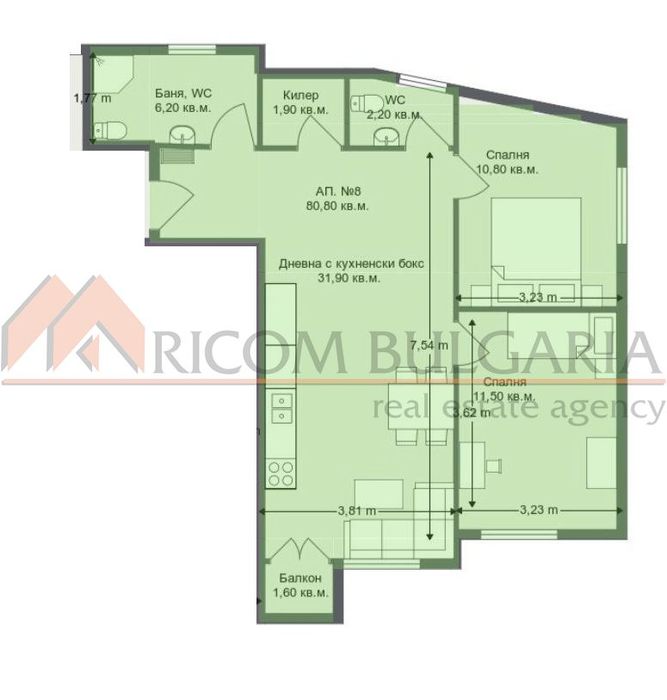 3-стаен в Варна-Бриз площ 93