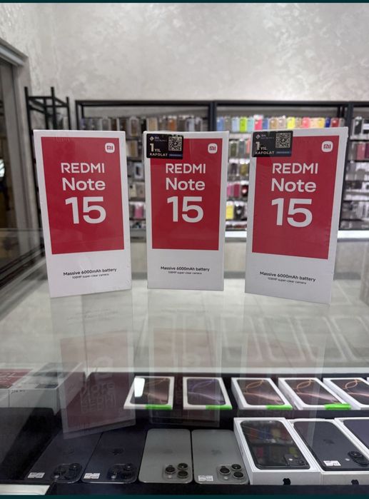 Yangi Redmi Note 15 8/256GB Global. 1 yil rasmiy kafolat. Dostavka!