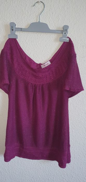 Bluza tricot  mov/ violet elegant cu fir stralucitor XS/ S