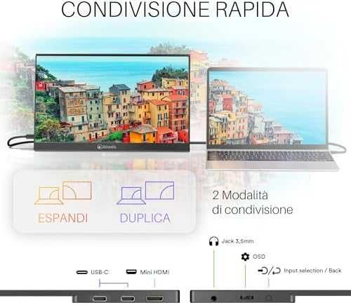 Нов Atlantis 16-инчов преносим монитор 1080P Full HD 1920x1080 HDMI...