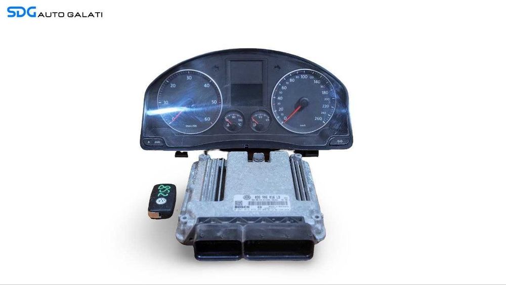 Kit Pornire ECU Calculator Motor Ceas Ceasuri Bord Chei Cheie CIP Imobilizator Volkswagen Jetta 3 MK3 2.0 SDI BDK 2005 - 2011 Cod 03G906016LD 0281013876 1K0920863B [LS0544] [LS0545]