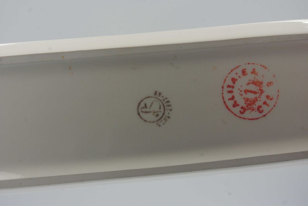 Tava si 6 pahare de tarie, portelan fin din anii 1960, Romania