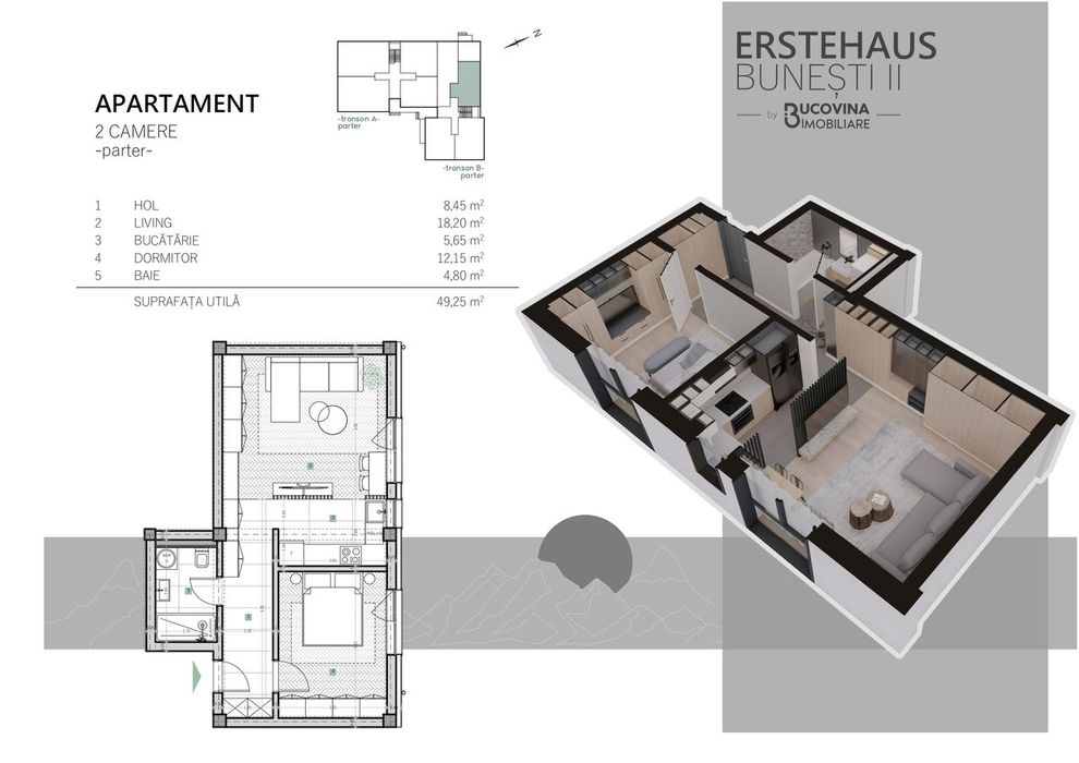 Apartament cu 2 camere bloc nou 2026, finisaje la alegere
