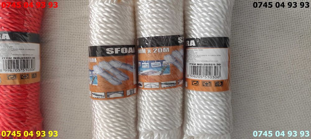 franghie sfoara 20m diametru 8mm nailon plastic nu se uda