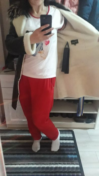 Дубленка из мокрой кожи и овчины