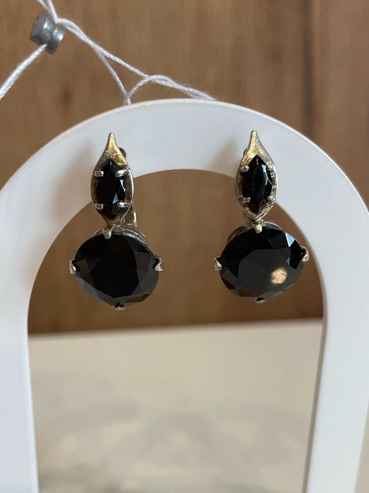 Сребърни обеци с инкрустации – проба 925 | 10,01 гр. - Нови!