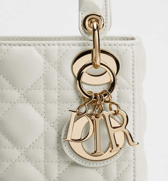 Дамска Чанта Mini Lady Dior - Луксозен Модел в Бяло и Черно