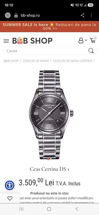 Ceas Certina DS1 automatic NEPURTAT