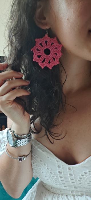 Cercei handmade crosetati