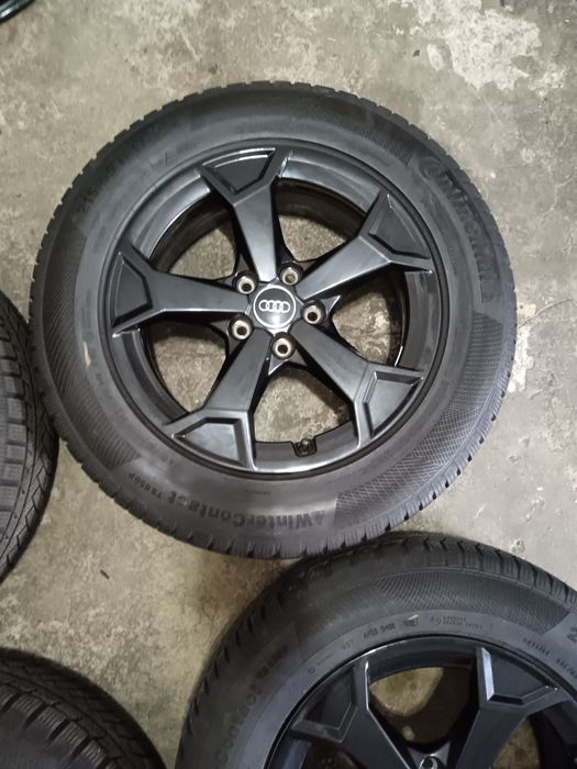 Set jante aliaj prindere 5x112 et 38 cu anvelope iarna 215/65/17 audi vw skoda Seat
