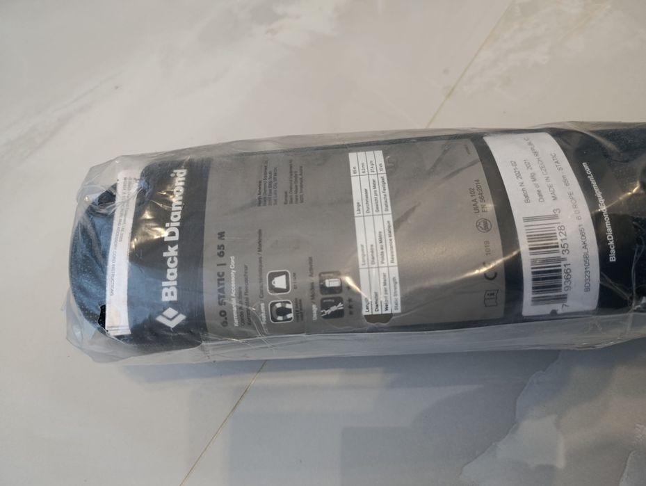 Frânghie statică ultra-subțire.  Black Diamond 6.0 Static