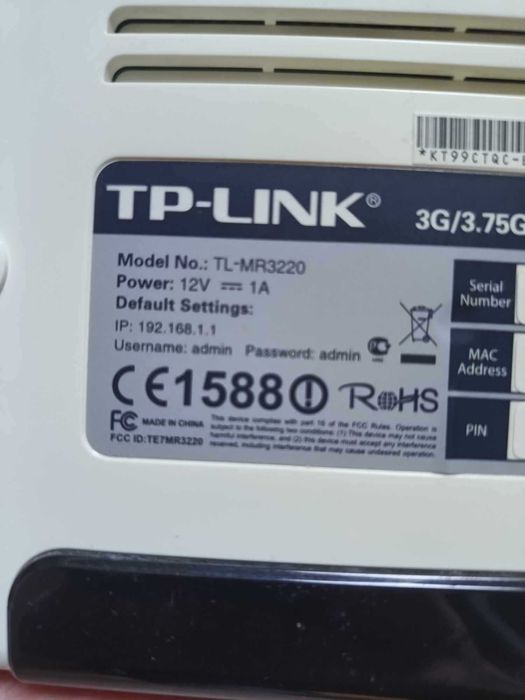 Router Wireless TP-Link TL-MR3220 3G, 150 Mbps Antena detasabila 5dBi