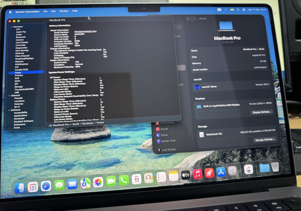 Macbook Pro 14’ 2021, M1 Pro-10 core, 32gb-DDR5, 1tb, GPU-16 core