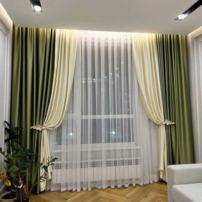 Шторы + тюль (готовый комплект)