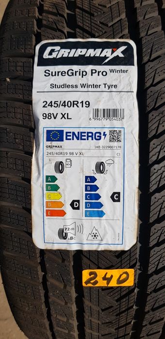 НОВИ ЗИМНИ ГУМИ-19цола-245/40-1бр.-190лв."GRIPMAX"-с монтаж и баланс
