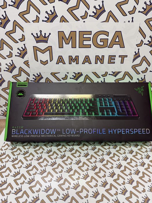 Tastatura Gaming Mecanica RAZER BlackWidow V4 Low-Profile TKL Hyperspeed, Yellow Switches, Bluetooth, USB, Layout US, negru