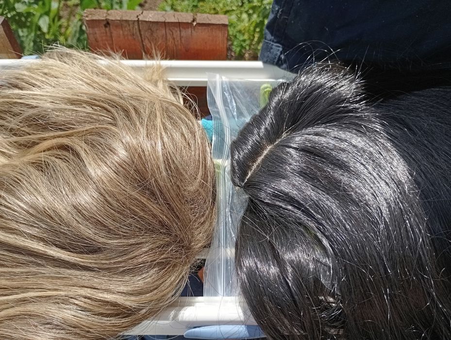 Дамски перуки черна и оранжева