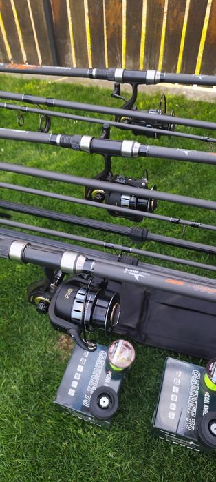 Set Crap,3 Lansete Carbon 3,90m,3 Mulinete Gannet 7000,13 Rulmenti,Rod Pod+Senzori+Swingere+ Fir